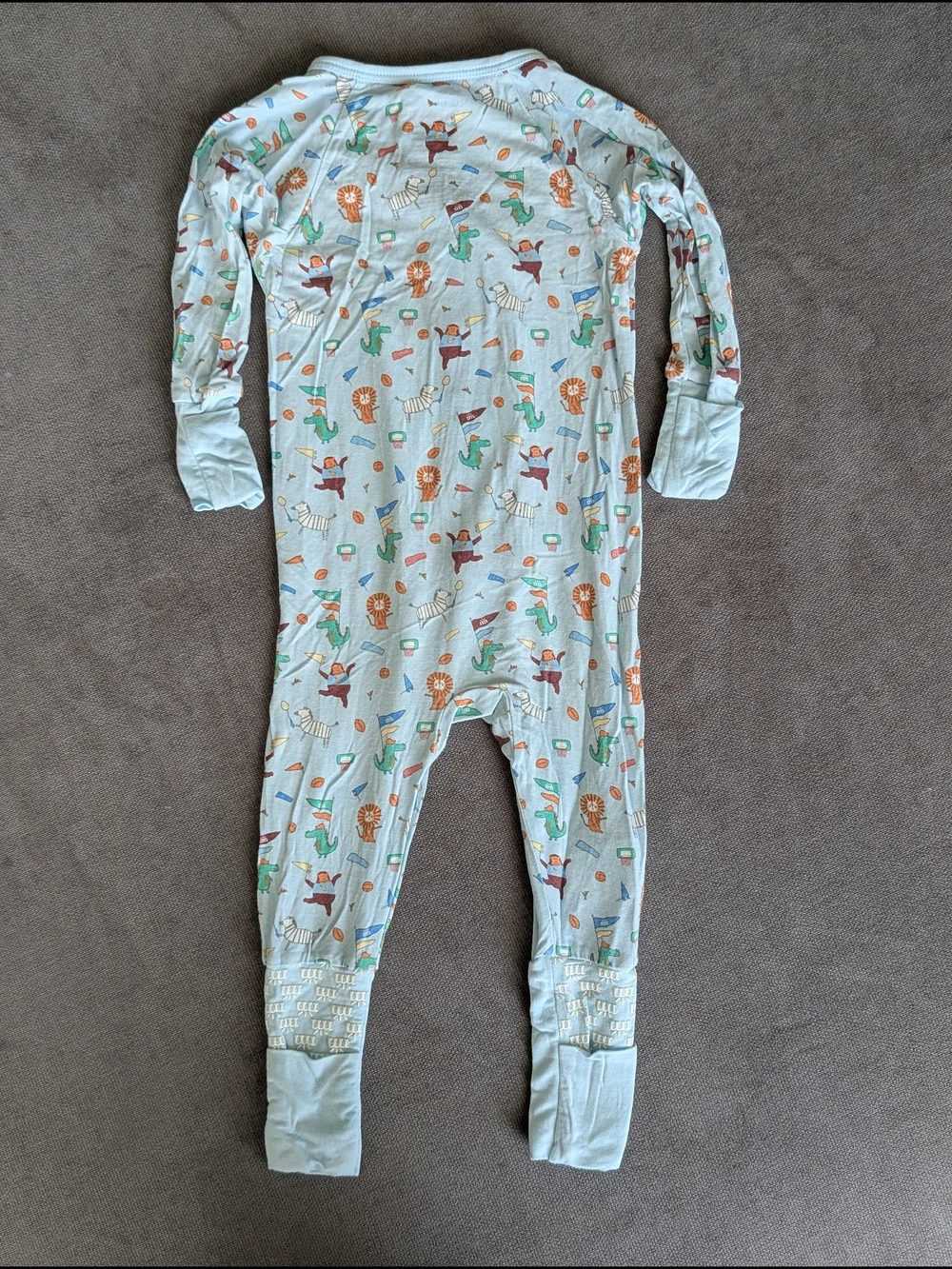 Magnetic Me Convertible Coverall in Light Blue Sports Print | 9-12 Months